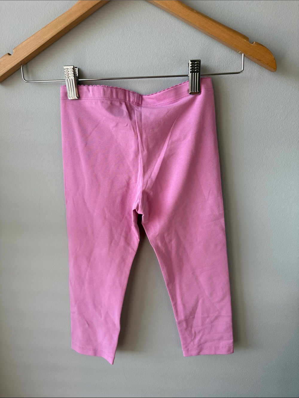 TEA Solid Pink Scallop Trim Girls Leggings NWT - Picture 5 of 7